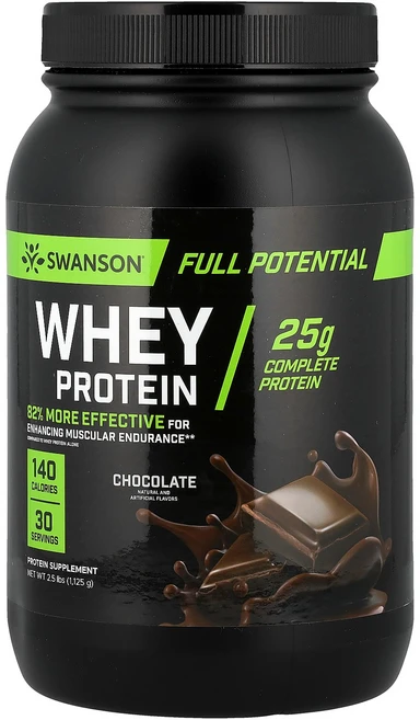 스완슨 Swanson Full Potential Whey Protein Chocolate 2.5 lbs 1 125 g - 쿠팡