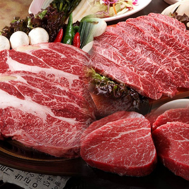 땡구네밥상 한우선물세트 등급이 증명하는 1++ 최상급 가성비 끝판왕 800g(등심200g/ 갈비200g/ 양지200g/ 업진200g), 1개