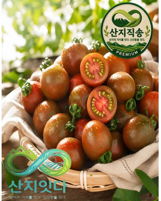 [산지잇다] 대저 흑대추방울토마토 프리미엄 대저토마토 신지직송 짭짤이토마토, 1개, 1kg