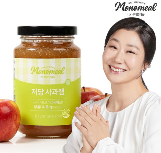 모노밀 저당 사과잼 알룰로스 280g x 1개, 없음
