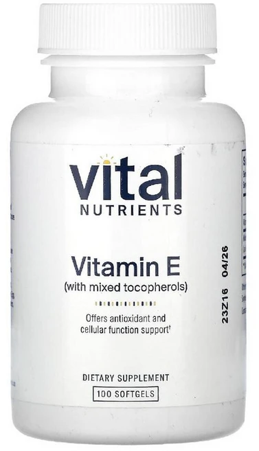 바이탈뉴트리언츠 비타민E 268mg 혼합 토코페롤 함유 Vitamin E 소프트젤 100정, 1개 - 쿠팡