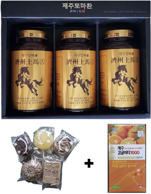 탐라 말뼈환 3병짜리 250g*2개+ 300g*1개 사은품 비누 2개 단백질 제주말꽝환 건강 효도선물, 550g, 1개