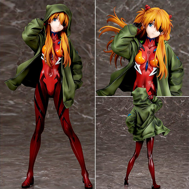 GW 아스카 피규어 신작 영화 재킷 버전 컴퓨터 케이스 애니메이션 2D 가정 그린 외투 양면 조각 24cm