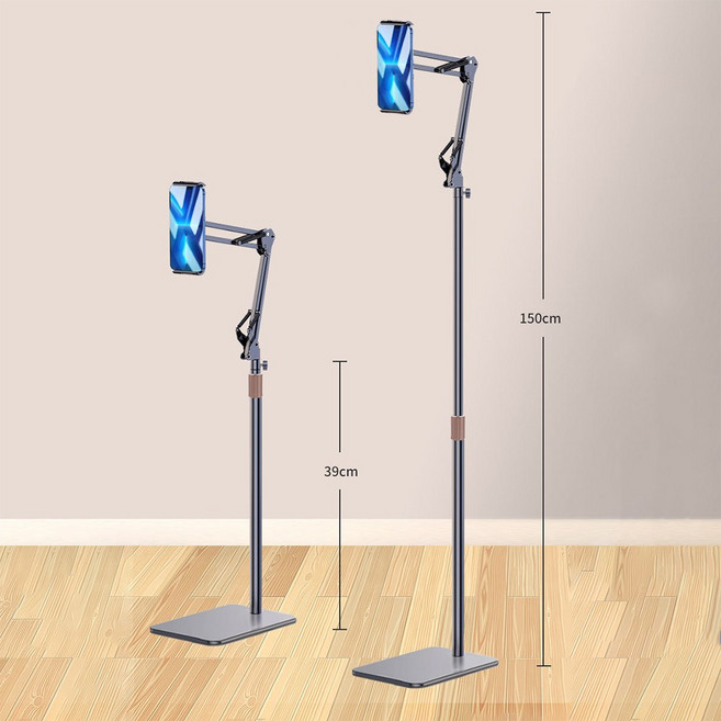 호밍사이 스마트폰 침대 거치대 높이 조절 가능 폰거치대 생방송 카메라폰 패드거치대 침대휴대폰거치대, 블랙, 핸드폰 거치대, 1개