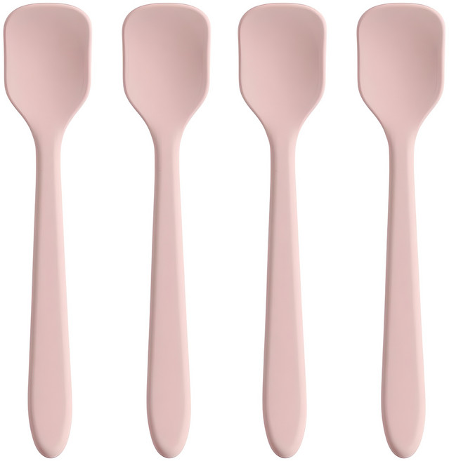 이지실리 실리콘 이유식 요거트 스푼, 핑크, 4개