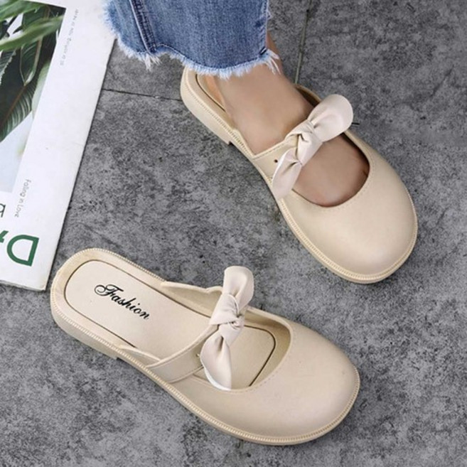 리본 뮬슬리퍼 여자 예쁜 블로퍼 둥근코 사무실 신발 여성블로퍼 뮬블로퍼 여성뮬 뮬신발