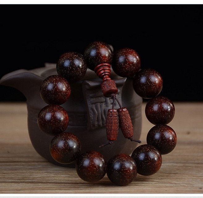 차량용 무사고 불교 불자 천연 만금성 자단 나무 단주 염주 합장주, 15mm, 1개