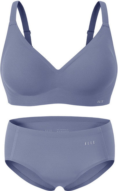 엘르이너웨어 [볼륨핏] 쉐딩 브라 팬티 세트 V2 - 소프트블루