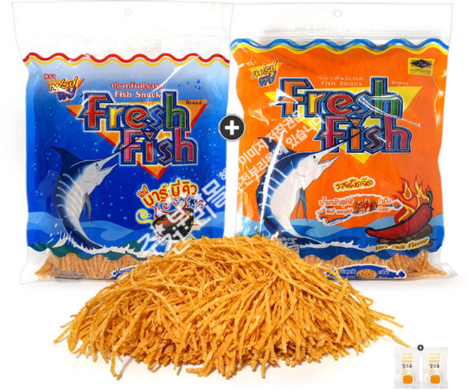 피쉬스낵 1+1 500g (오리지날1봉+매콤1봉)(+맛보기 밀크츄2개), 2개