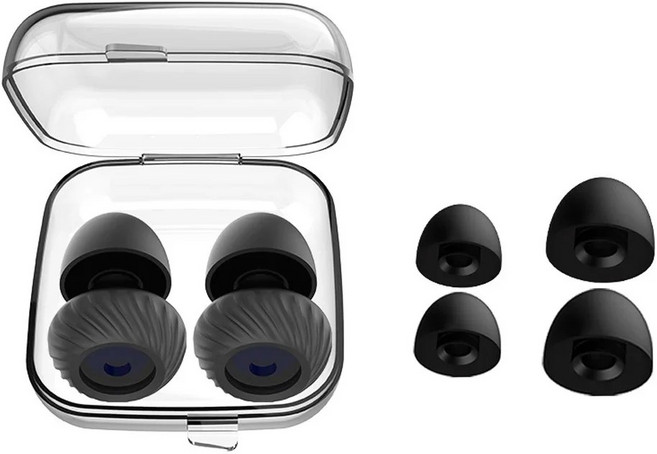 자동 귀마개 고성능 소음 차단 이중 목적 수면 수영 편안한, C-Black-Cyclone, 1개