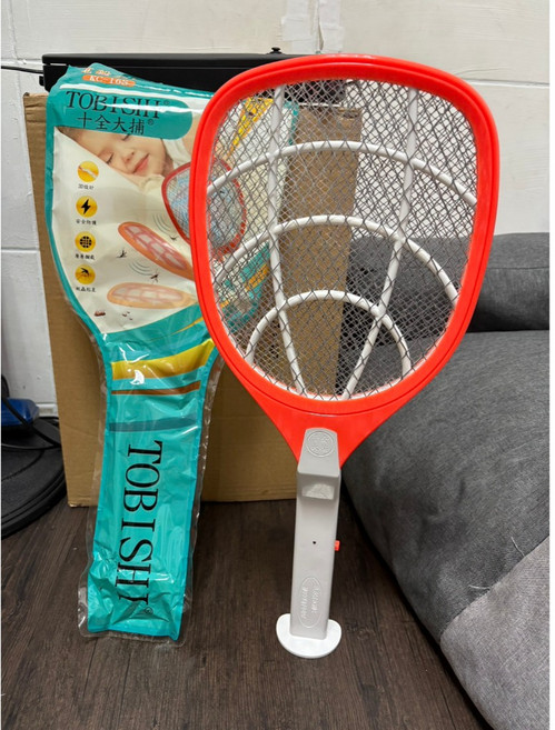 TOBISHI 三層安全電網 可立捕蚊拍 KC-16S 捕蚊燈, 橘，綠二色隨機出貨