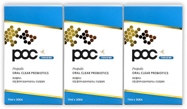POC 프로폴리스 유산균 오랄클리어 일회용 가글, 3개, 330ml