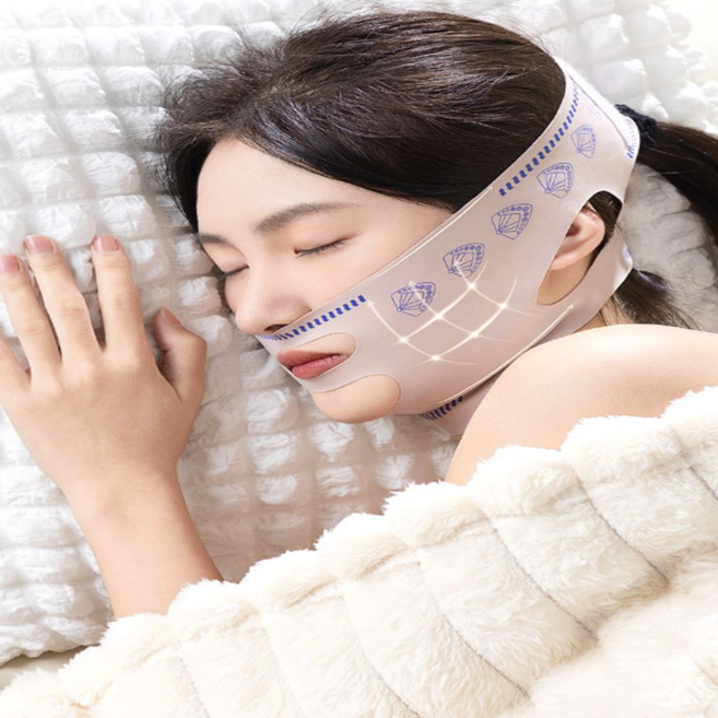 부히스 얼굴 당기미 브이 리프팅 이중턱 탄력 밴드, 1개, 살색