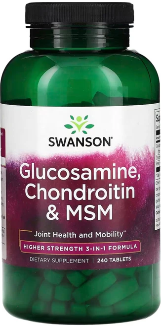 스완슨 글루코사민 콘드로이친 MSM 황산염 타블렛 240정, 1개 - 쿠팡