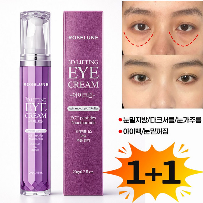 [피부과 추천] 주름개선 아이크림 눈 밑 지방 제거 크림 다크서클 눈밑꺼짐 눈가주름 잔주름 제거 볼륨 개선 리프팅 아이백크림, 2개, 20g