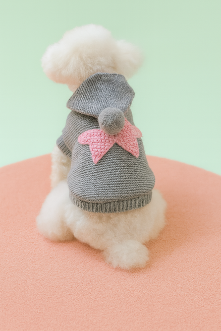 [푸들나무] 별빛천사 후드니트, 1개, 그레이