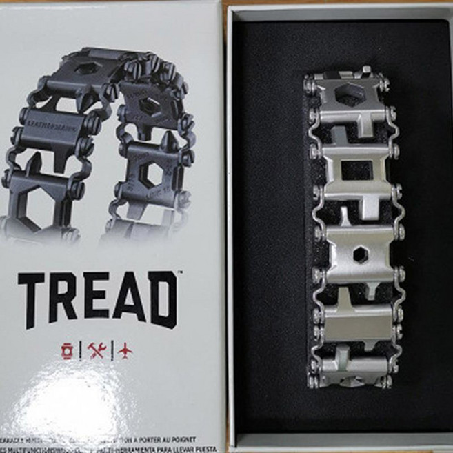 레더맨 멀티툴 BLUE 포함 트레드 시동기 만능공구 구조 RED 비상 코요테, 실버 팔찌+포장 케이스, 1개