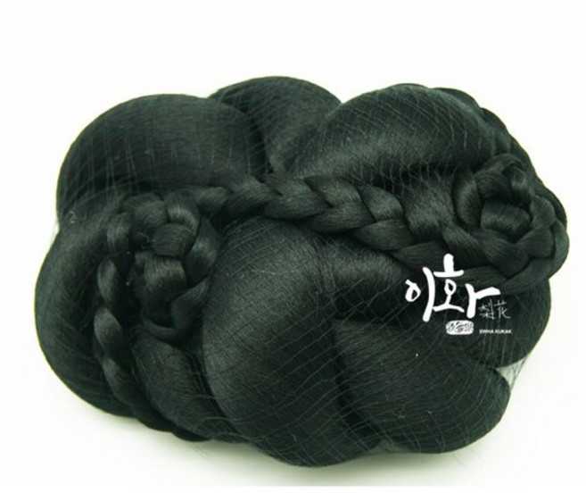 명주 꼰머리장식 1 한국무용 공연용 소품 명주 가채 가발 수제작 이화