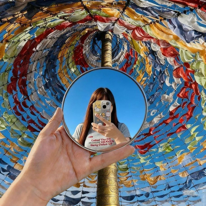 吧唧旅行 廣角反光小圓鏡, 1個, 【9.5cm】適用於3-5人,自拍凸面鏡, null