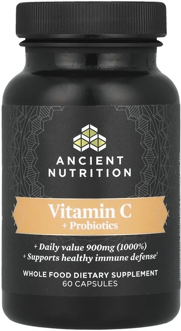 Ancient Nutrition 비타민 C + 프로바이오틱스 60 캡슐, 6개, 60정 - 쿠팡
