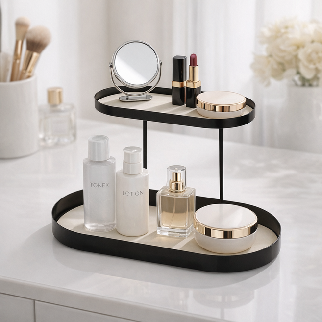 익스오더 북유럽 감성 쥬얼리 향수 정리 트레이, 1개, 블랙+밀크화이트