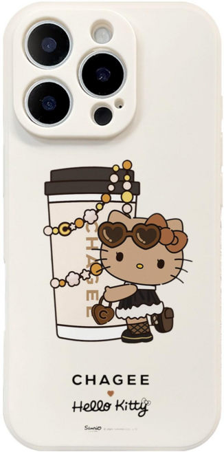 헬로키티와 그녀가 사랑하는 밀크티 화이트 실리콘 케이스
