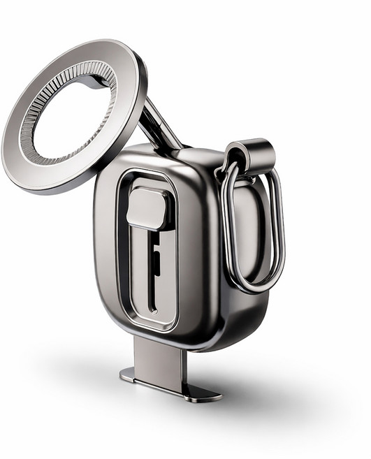 맥세이프 여행용 스마트폰 거치대 휴대용 클립형 비행기 기내 테이블 스탠드, 1개, TR36 - 블랙