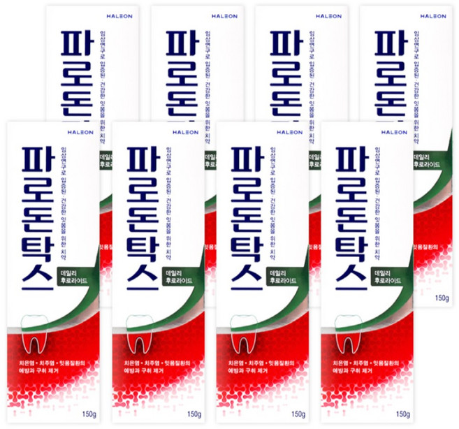 파로돈탁스 데일리 후로라이드 치약, 150g, 8개