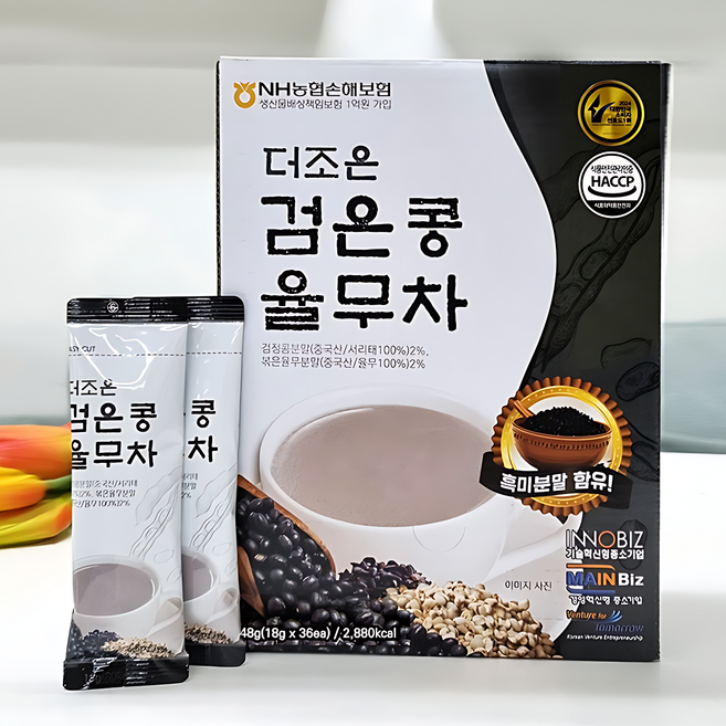 더조은 검은콩 율무차 18g 36개 2박스 검정콩분말 선식스틱 서리태 미숫가루 식사대용