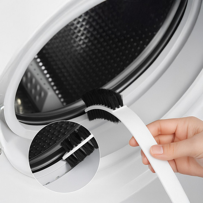 클린트 드럼 세탁기 세탁조 틈새 청소솔, 2개, 화이트