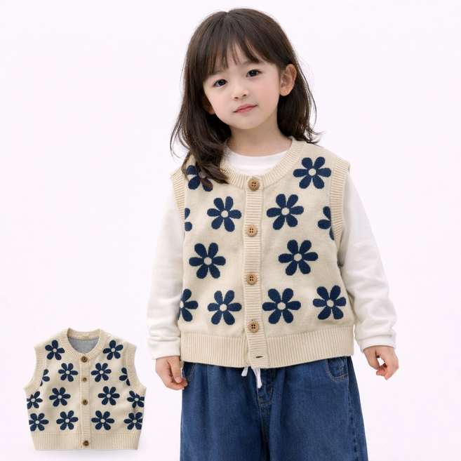 유아 아동 조끼 유아동 주니어 남아 여아 실내 니트조끼 여아 베스트