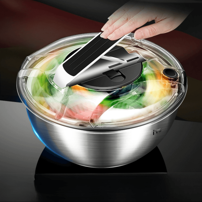 SH몰 채소탈수기 독일 과일 가정용 샐러드 다용도 오이지 나물 음식 대용량 야채, (업그레이드 스몰 4800ML) 전동탈수기, 1개