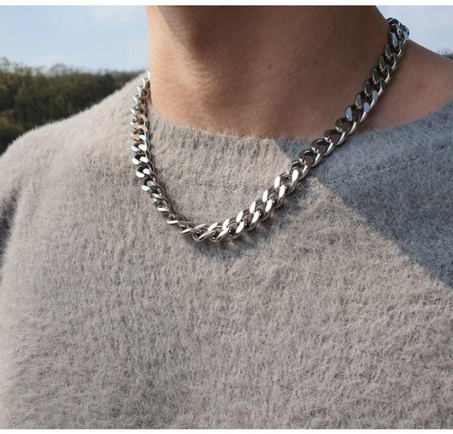 노블린 써지컬 서지컬 유광 실버 체인 명품 남자 목걸이 선물 6mm 8mm 10mm