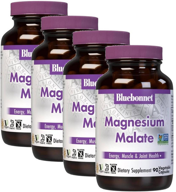 블루보넷 마그네슘 말레이트 캡슐 Bluebonnet Magnesium Malate, 4개, 90정