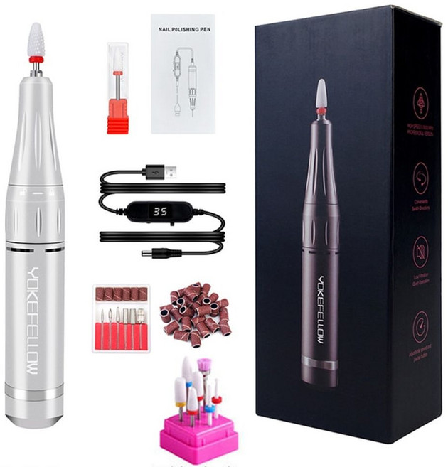 전동 네일드릴 큐티클 키트 그라인더 기계 세트 셀프관리, CN, 1개