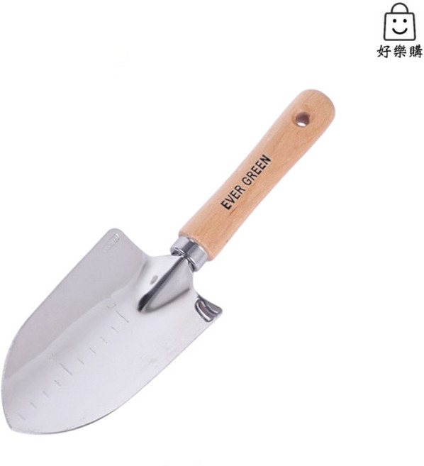 EVER GREEN 日式木柄移植鏝 園藝工具 鏟子, 1個, 寬尖
