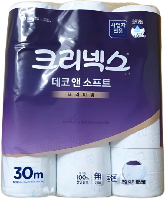 크리넥스 천연 펄프 데코 & 소프트 3겹 화장지 30m