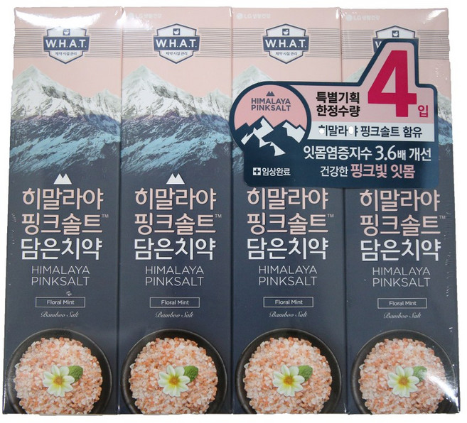 [엘지생활건강] 죽염 히말라야 핑크솔트 담은 치약 플로럴민트 100g x3개, 6개