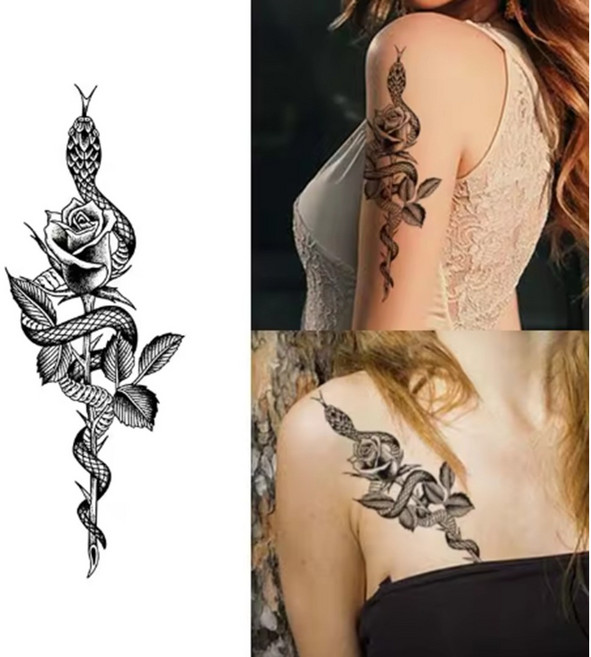 [당일출고] 셀프 블랙 문신 타투 판박이 임시 스티커 워터타투 힙스터 스타일, 1개, G