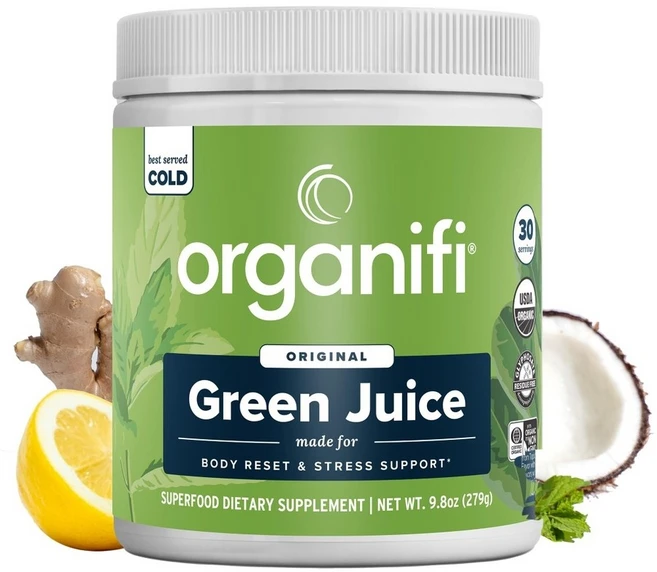 오가니파이 그린 쥬스 Organifi Green Juice 파우더 분말 279g, 1개 - 쿠팡