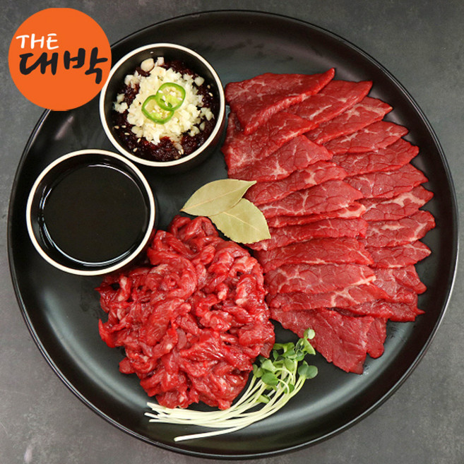 당일도축 한우 육회 육사시미 Set 소스증정, 1개, 400g