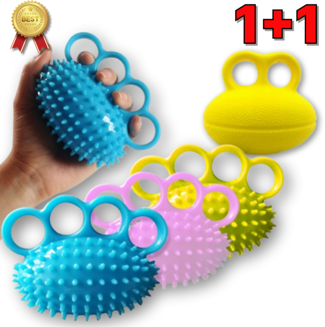 실리콘 악력기 폭신한 마사지볼, 돌기형 블루+블루, 1개