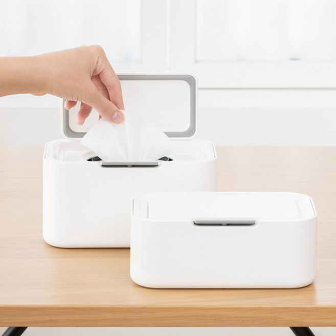 퍼플플라스틱 원터치 물티슈 디스펜서 케이스, 1개, LARGE 대형, 시그니처 그레이