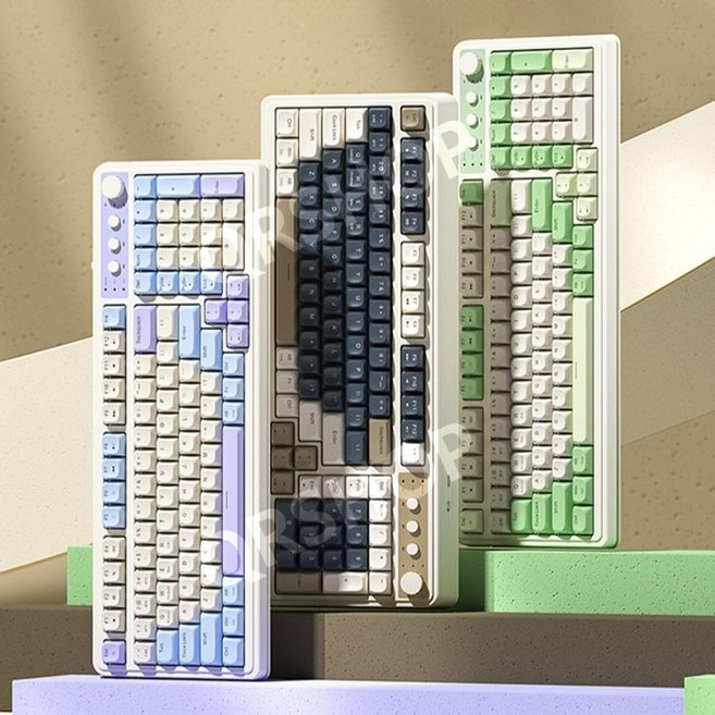 AULA F99 독거미 키보드 무선 블루투스 기계식 핫스왑 개스킷 99키 3모드 RGB, (싱글)그레이+99키+3모드+RGB, 기계식 경해축 저소음피치