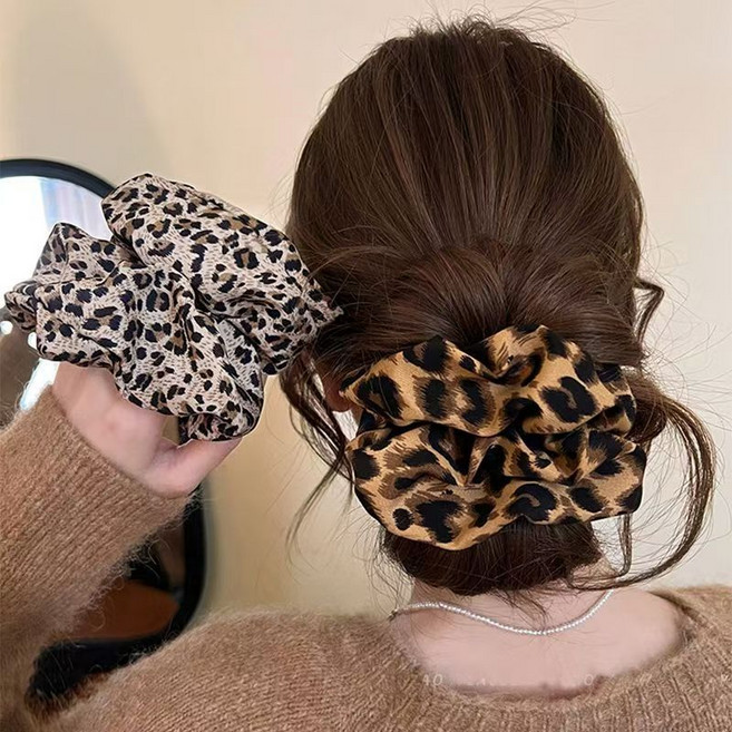 17cm 빅사이즈 레오파드 곱창밴드 호피무늬 꾸안꾸 헤어 악세사리