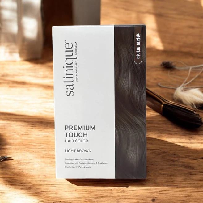 새티니크 헤어 컬러 프리미엄 터치 염모제, 1개, 라이트 브라운 4LB - 쿠팡