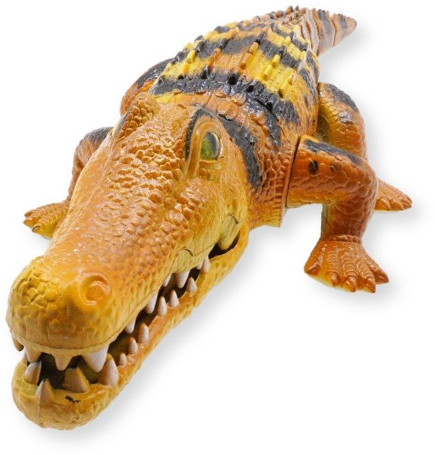 움직이는 악어 장난감 동물 피규어 크로커다일 멜로디 작동완구 어린이 과학교구 생일선물, 01_황색 악어, 01_황색 악어, 1개