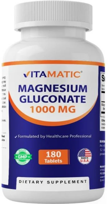 비타민 마그네슘 글루코네이트 1000mg 180정 채식 정제(코팅되지 않음) *, 1개 - 쿠팡