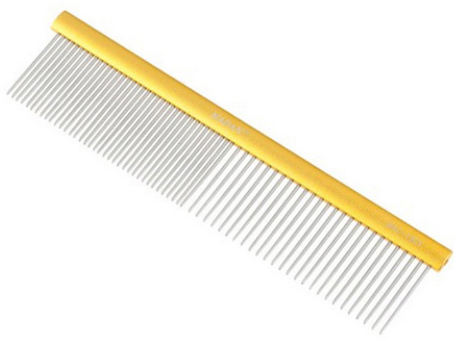 MADAN 마단 듀얼콤 MAC-190V 고양이빗 강아지빗 콤빗 비숑빗 마단브러쉬 마단빗 엉킴방지빗, 190V 골드, 1개