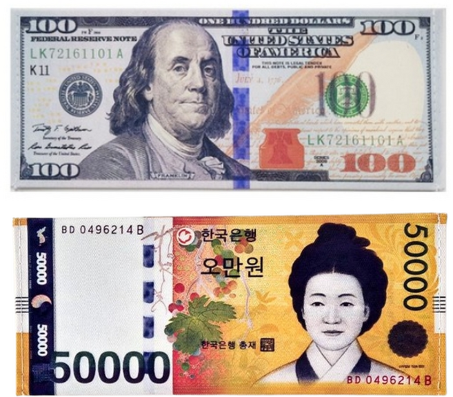 쿨웨이브 (1+1) 간편하게 지폐 수납 휴대 가능한 골프지갑 라운딩현금지갑 요술지갑